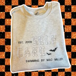 Mac Miller Spooky Self Care Embroidered Unisex Crewneck Sweatshirt