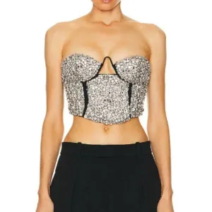 Mareli Crystal-Embellished Corset Top