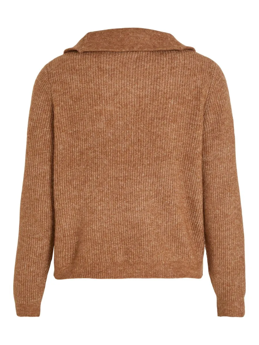 Mathilda Zip Neck Jumper (Toasted Coconut)