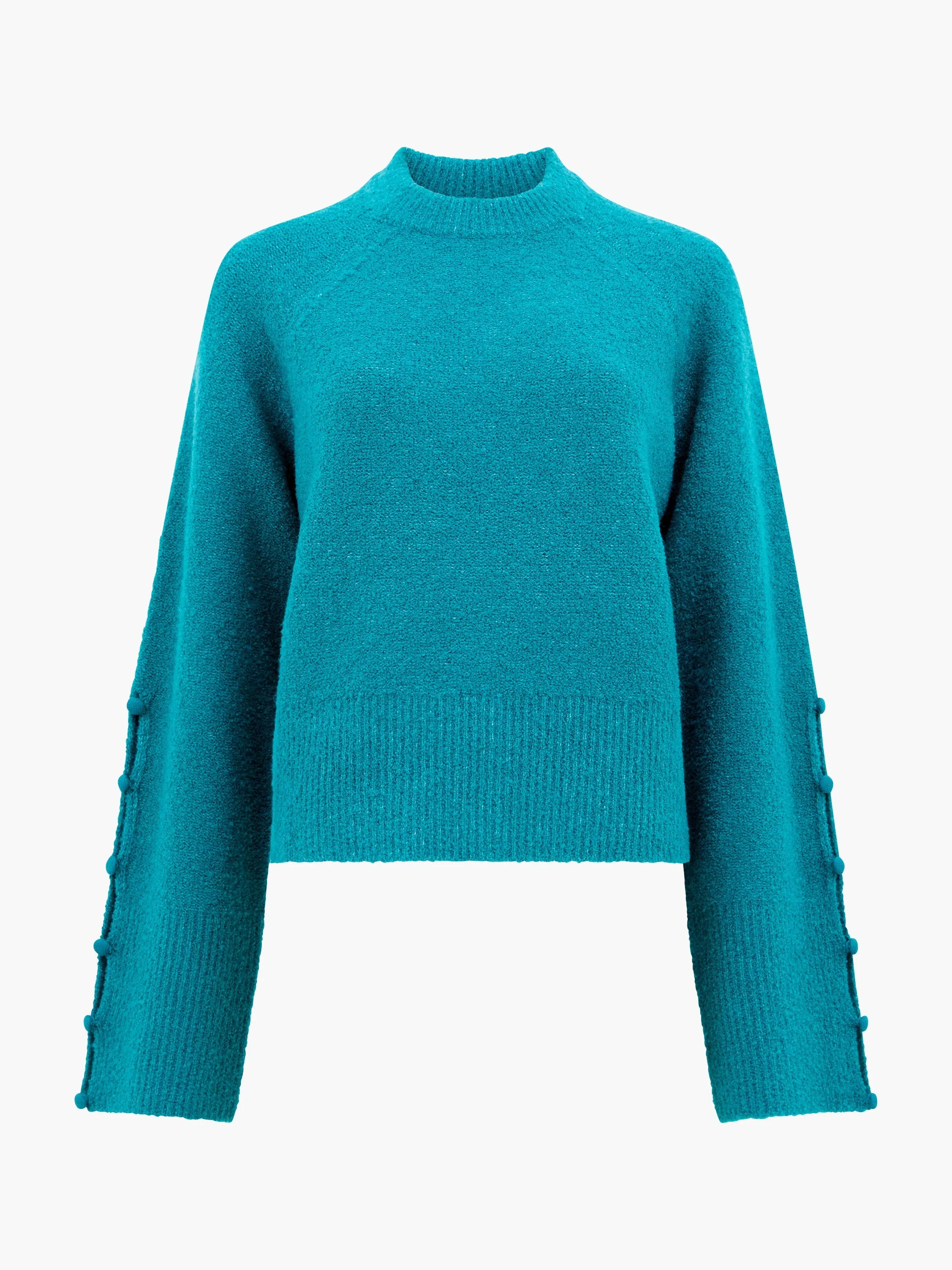 Melissa Boucle Button Detail Sleeve Jumper