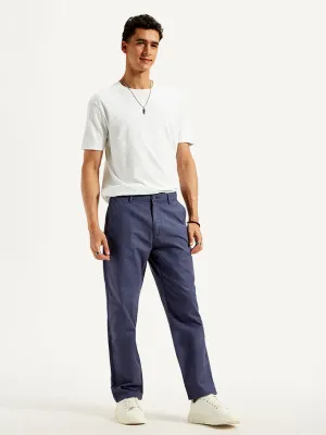 Men's Blue Straight Fit Chinos