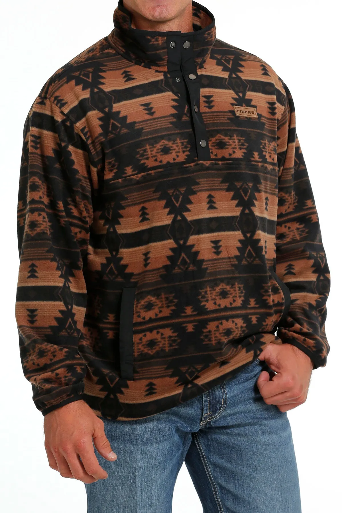 Men’s Brown Aztec Fleece Pullover