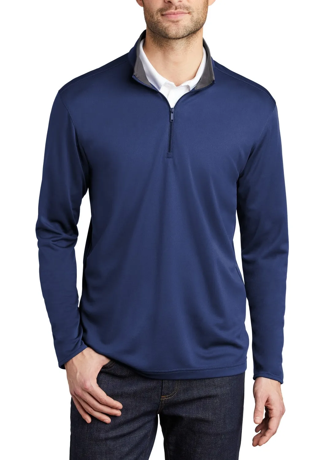 Men's Silk Touch Long Sleeve Performance Quarter-Zip Pullover