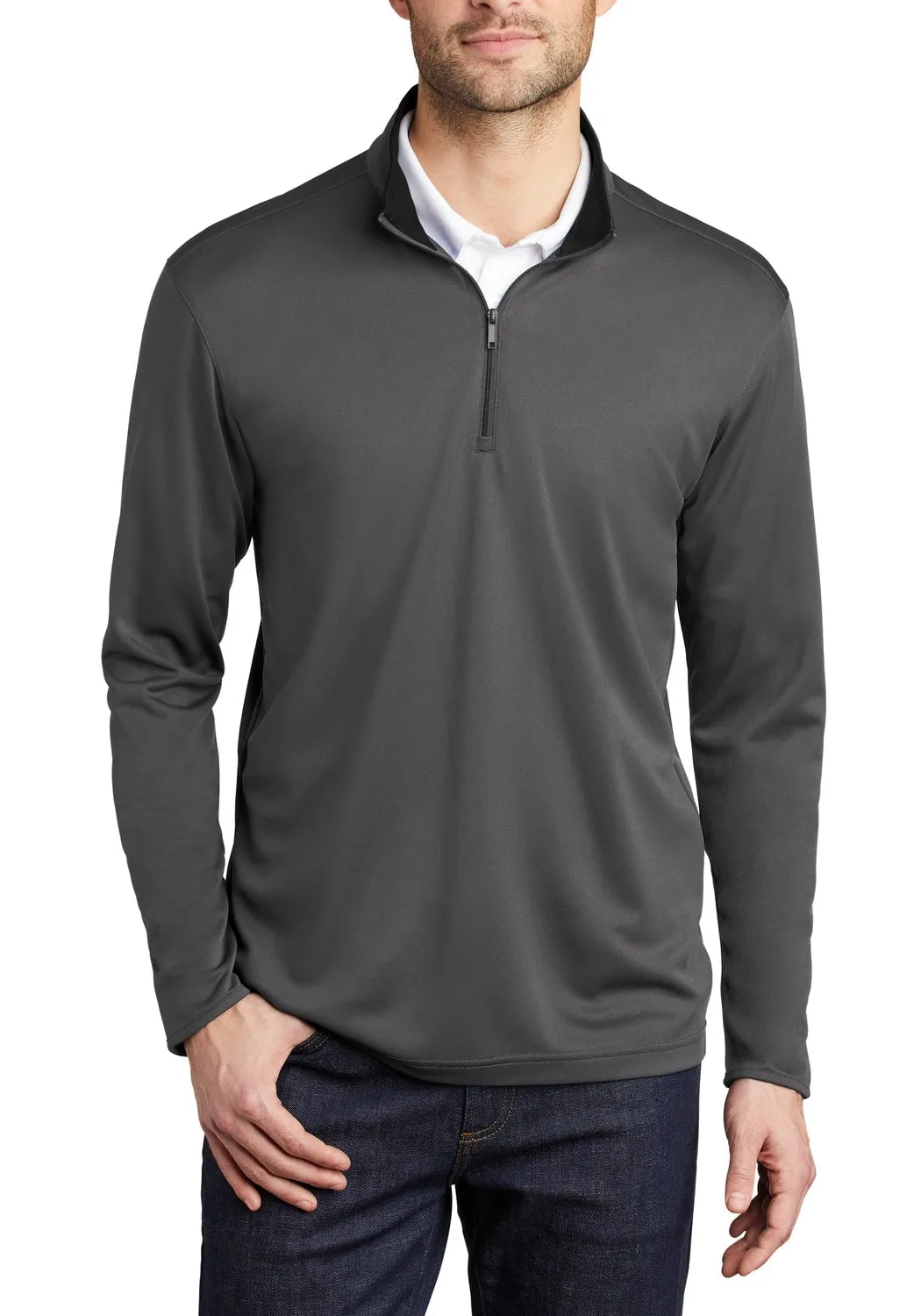 Men's Silk Touch Long Sleeve Performance Quarter-Zip Pullover