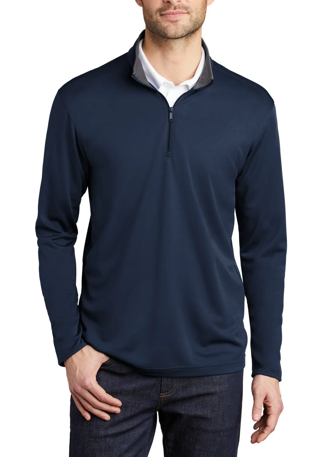 Men's Silk Touch Long Sleeve Performance Quarter-Zip Pullover