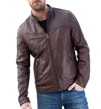 Mens Vintage Dark Brown Leather Jacket