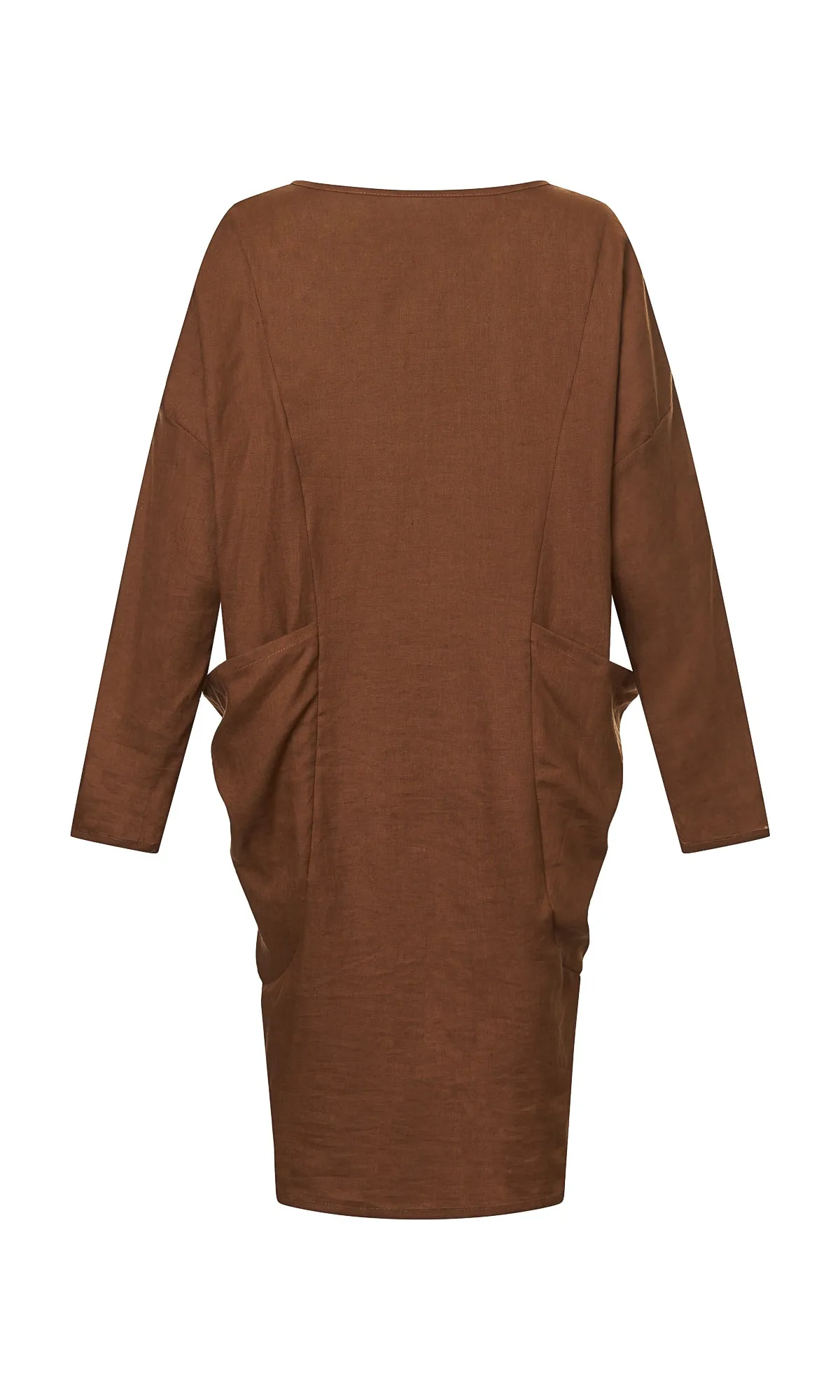 Midi Linen Dress with Large Pockets