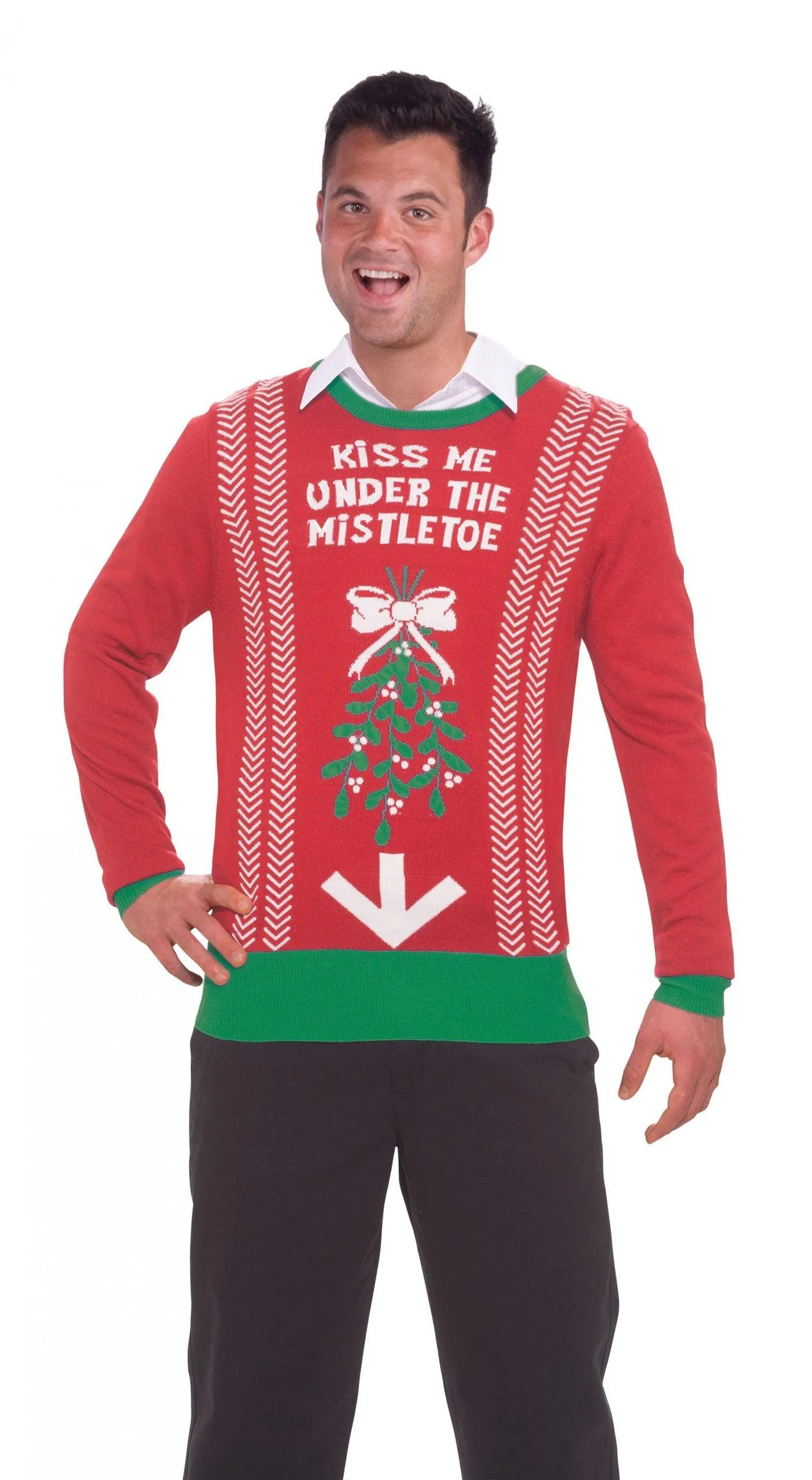 Mistletoe Sweater Adults Christmas Fancy Dress Xmas Accessory