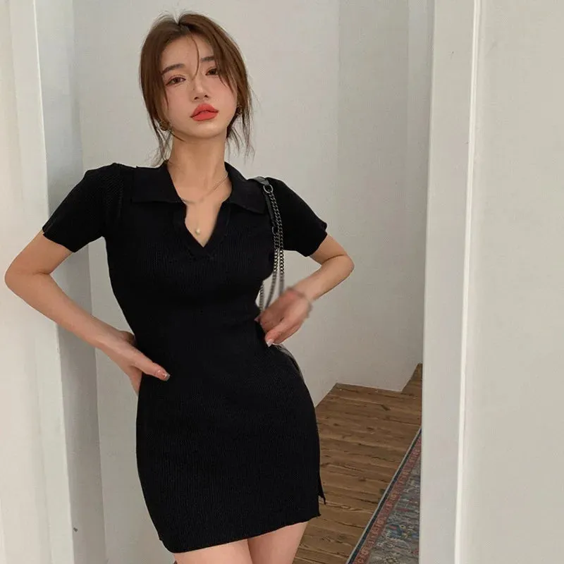 Nightclub Party Sexy French V-neck Bag  Dress Women's Style Slim Fit Sexy 2024 Fashion New Women's Dress