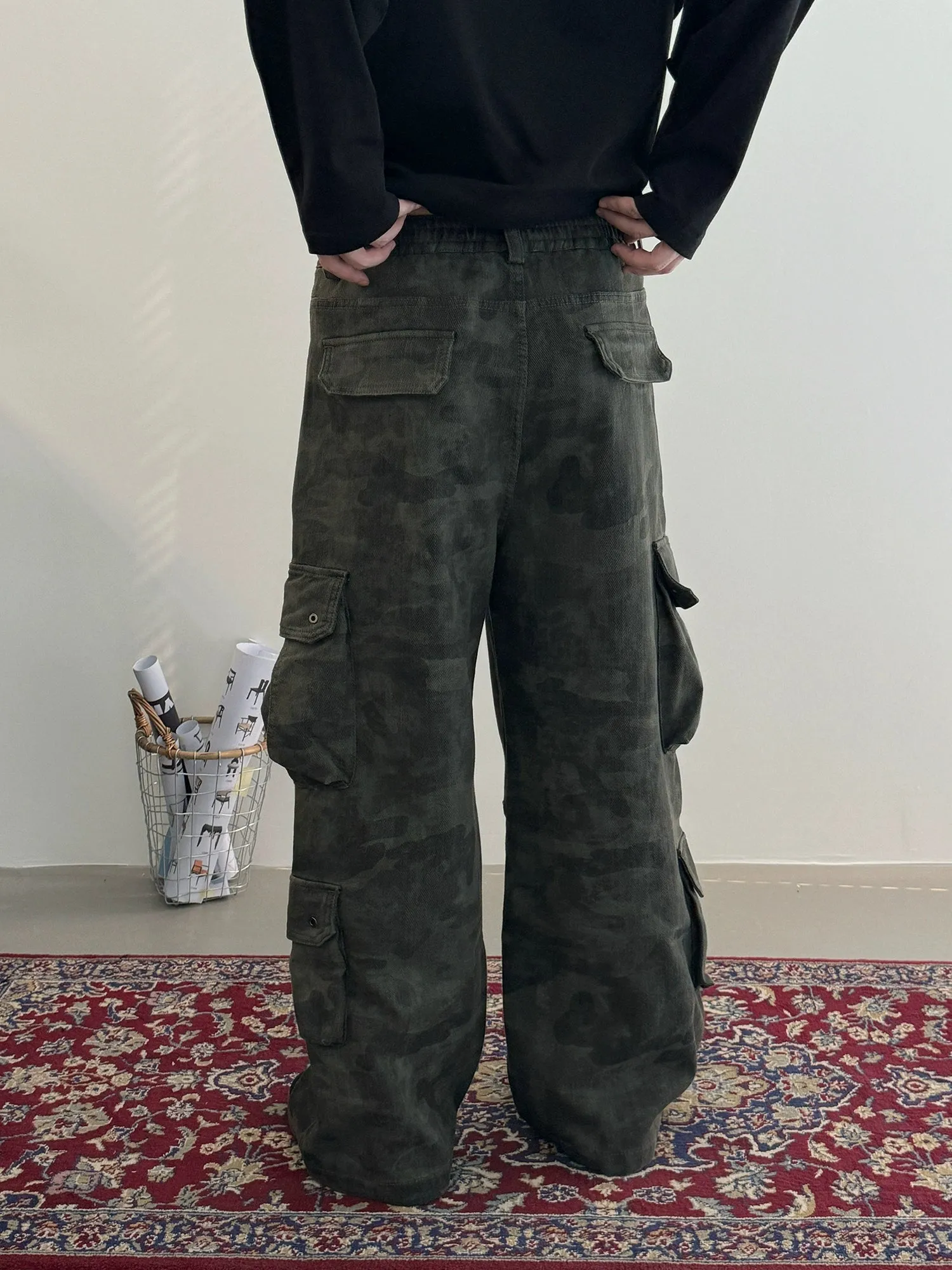 Nine Faded Camo Cargo Pants