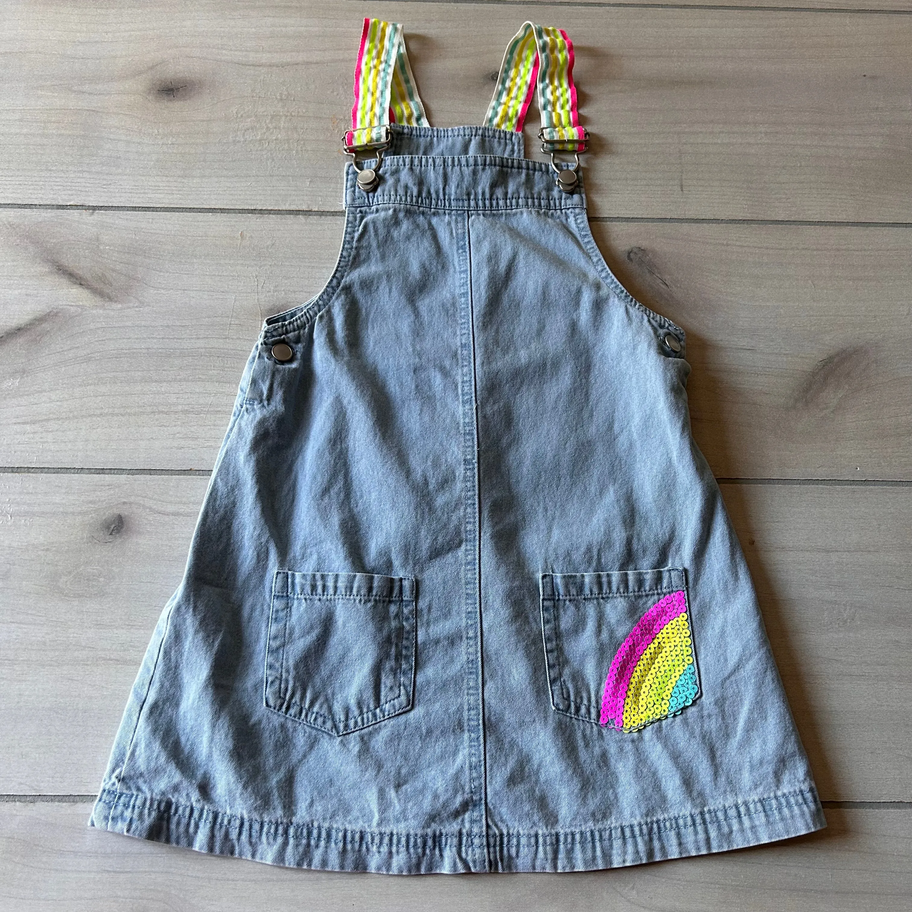 Novo Gratz Denim Rainbow Sequins Jumper Dress