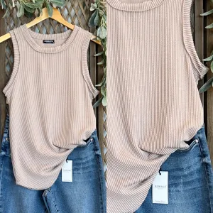 Oatmeal Soft Ribbed Tank