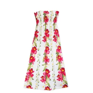 Orchid Play White Maxi Hawaiian Dress