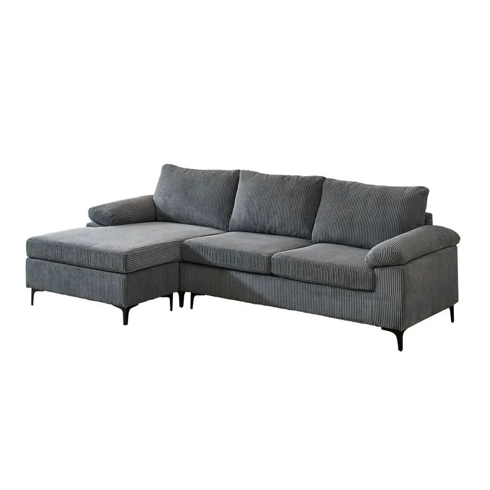 Ovios Living Room Sofa Reversible Chaise 100.40" Wide with Ottoman