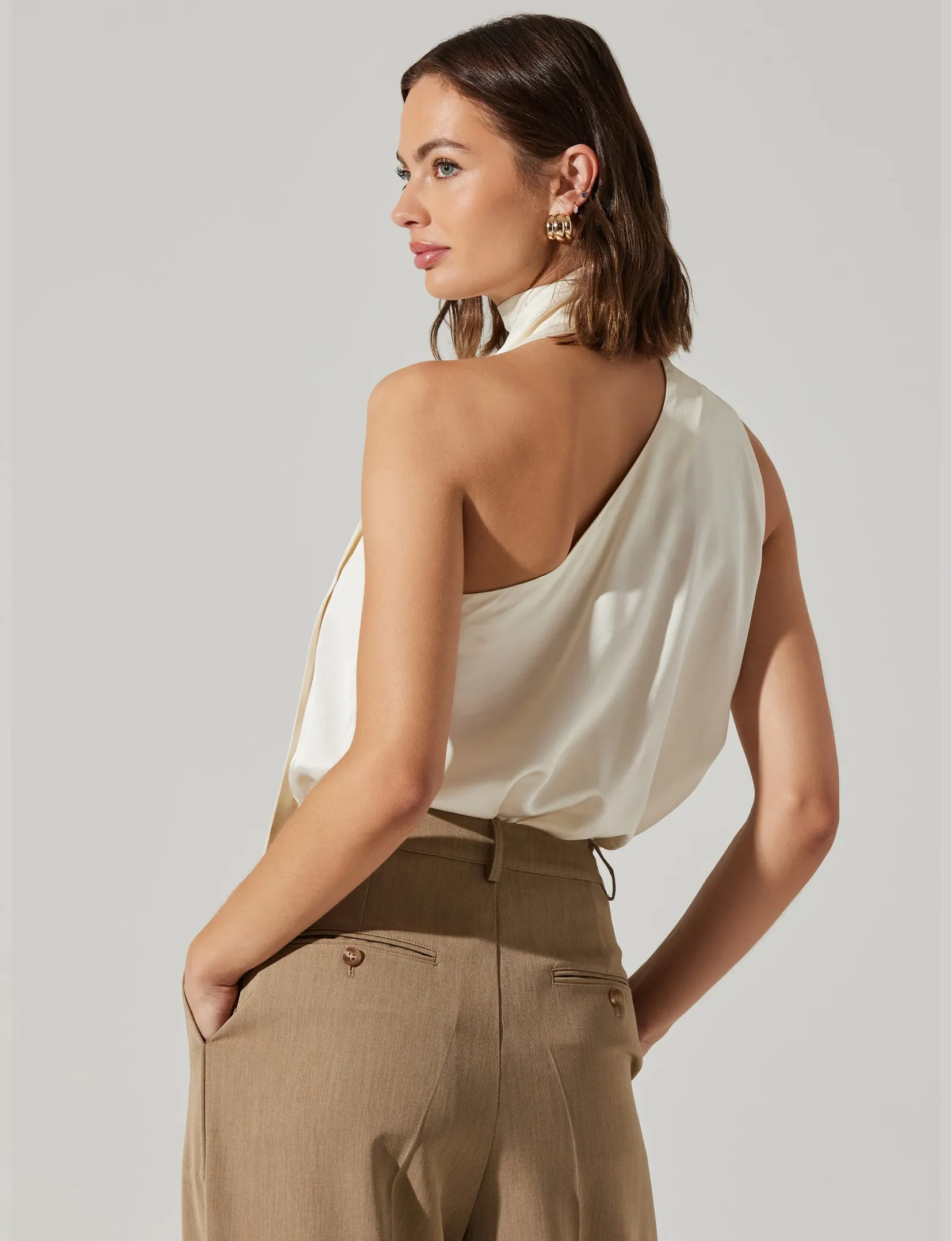 Partia Asymmetrical Top, Cream