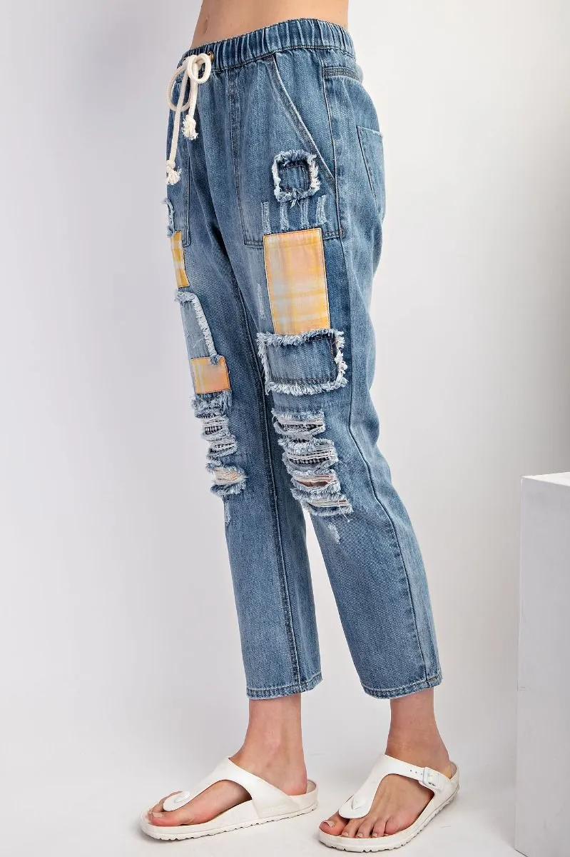 Patchwork Denim Pants (2 Options)