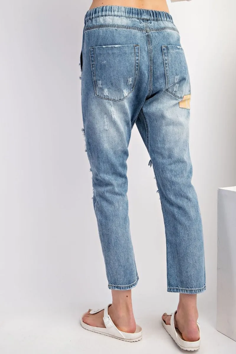 Patchwork Denim Pants (2 Options)