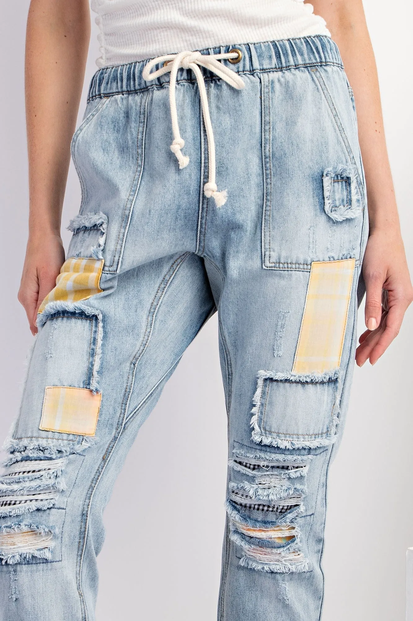 Patchwork Denim Pants (2 Options)