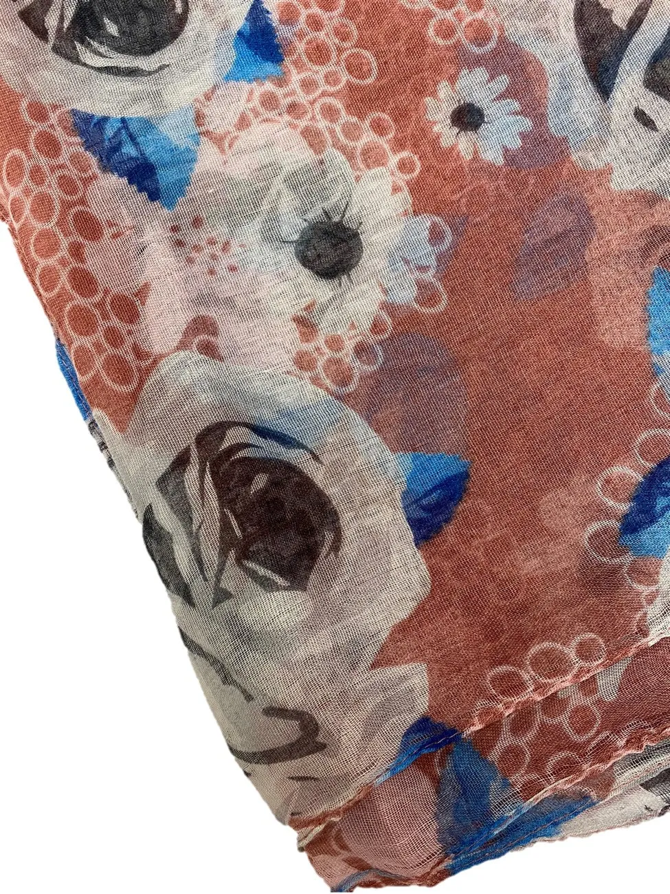 Peach Pink Printed Viscose