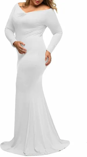 Plus Sized formal  Maxi dresses with V neck