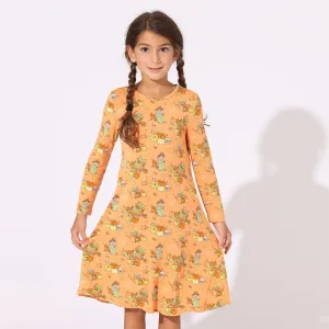 Pumpkin Bamboo Girls' Long Sleeve Dress