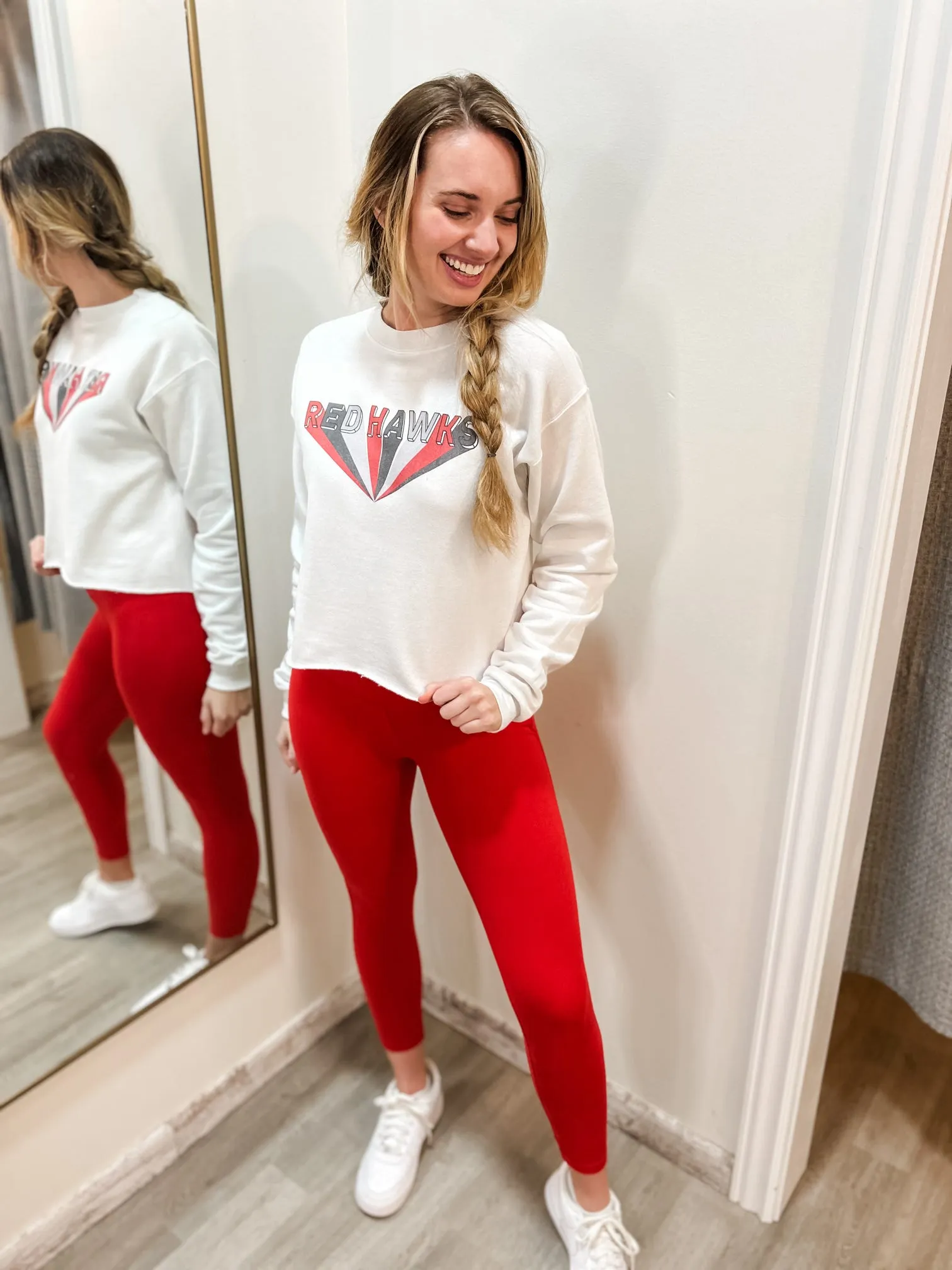 Redhawks Burst Cropped Sweatshirt