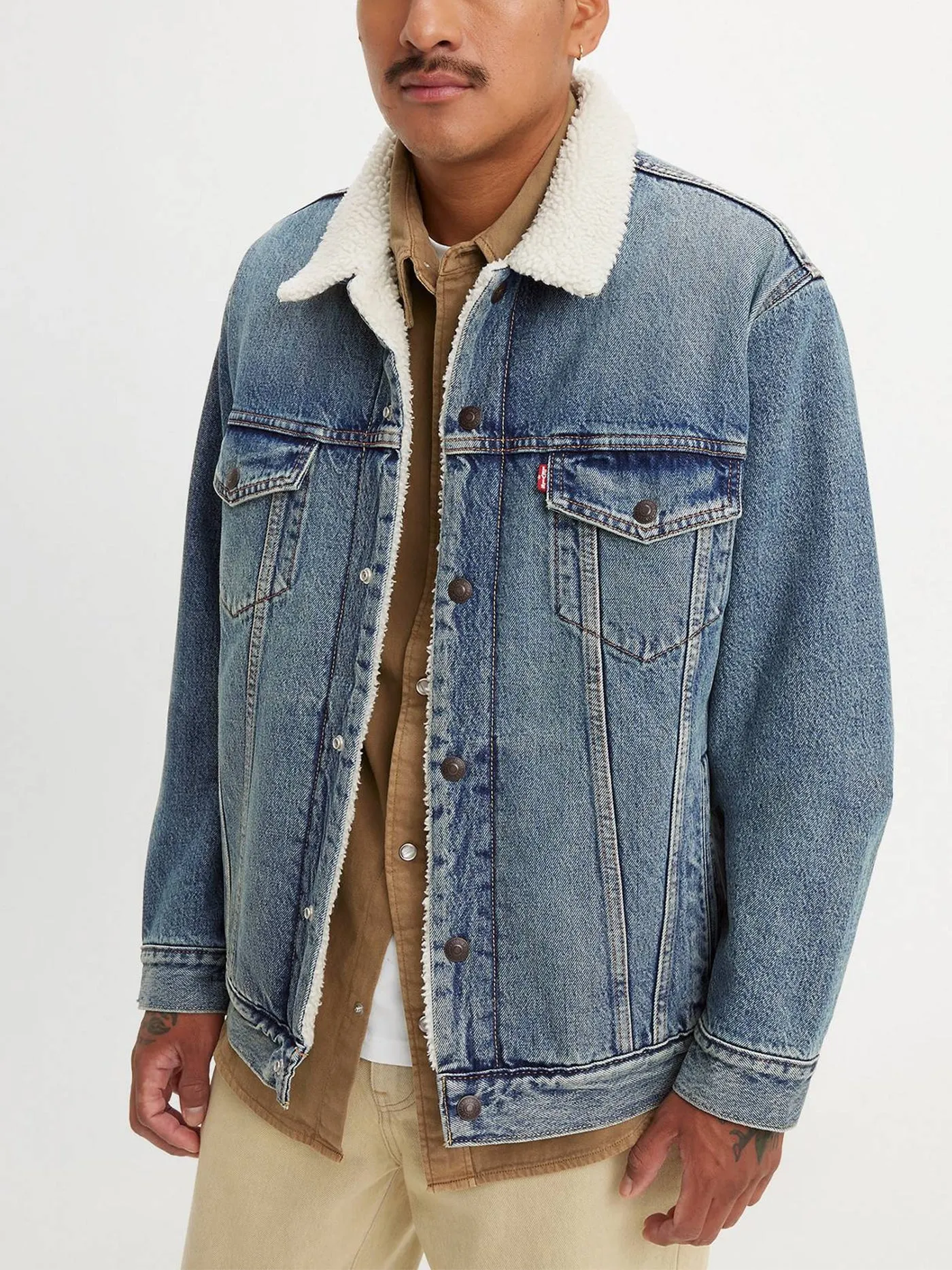 Relaxed Fit Sherpa Trucker Emerald Bay Jacket