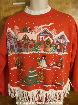 Retro 80s Busy Tacky Red Christmas Sweatshirt