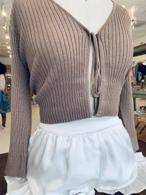 Ribbed Cardigan Top