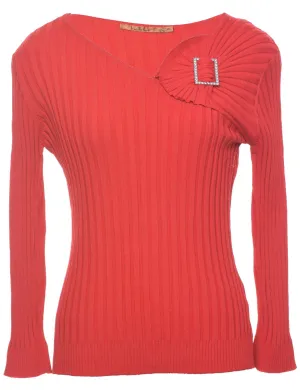 Ribbed Red Jumper - XL