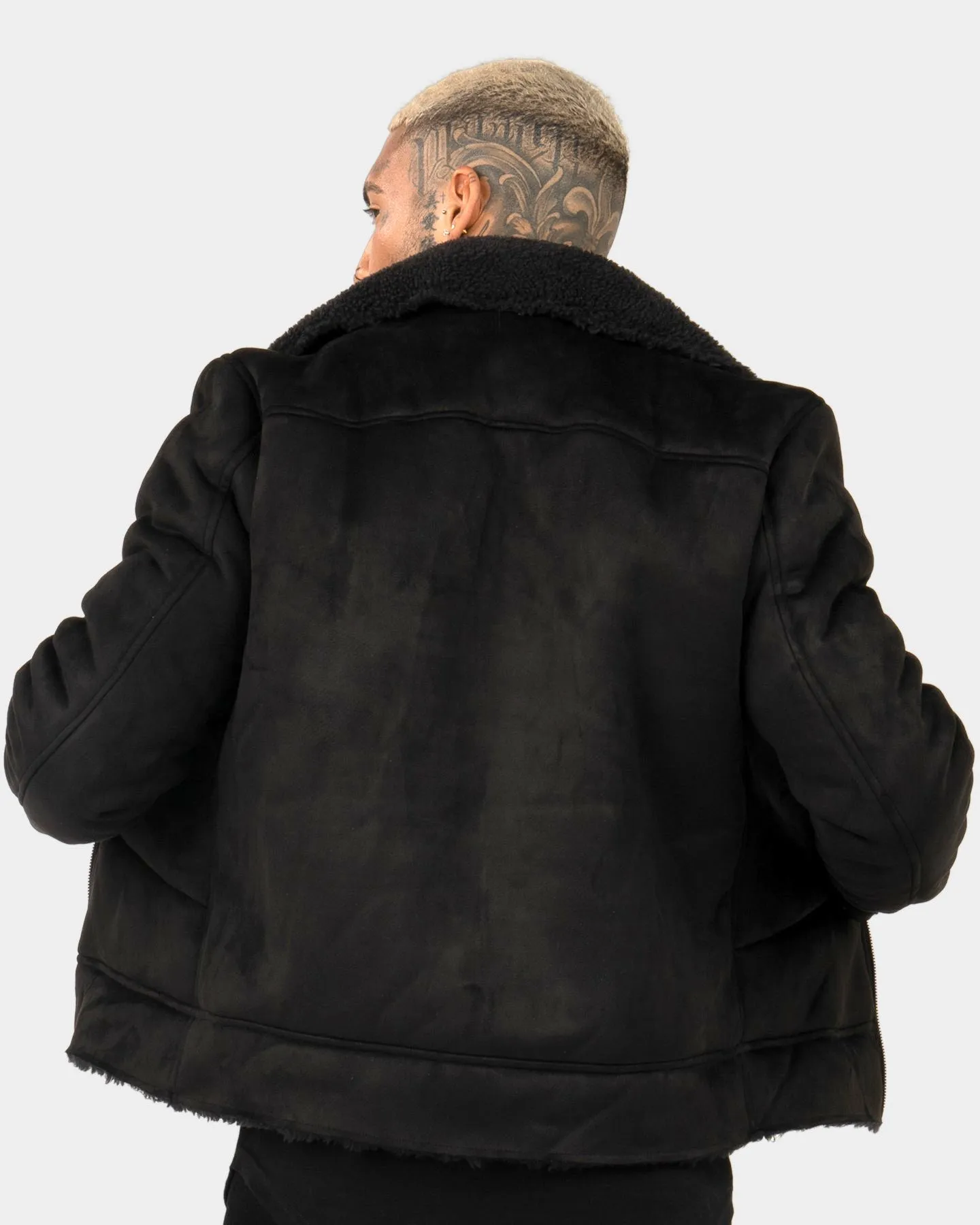 Saint Morta Renegade Sherpa Biker Jacket Black/Black