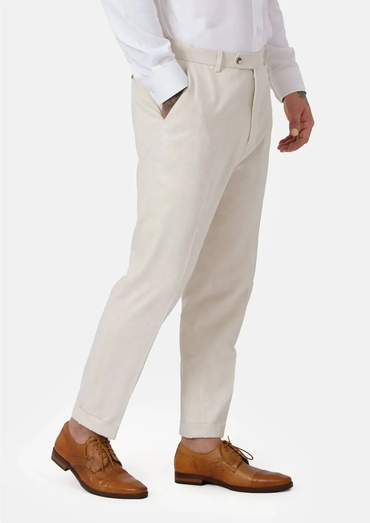 Sand Linen Blend Pants