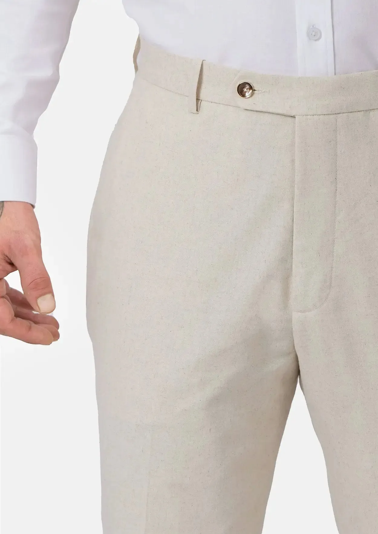 Sand Linen Blend Pants