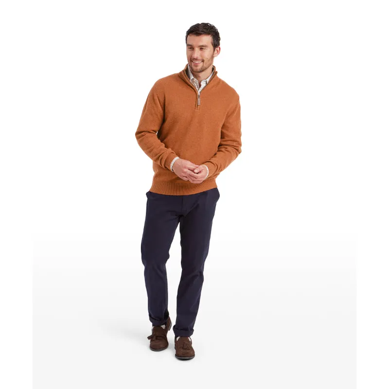 Schoffel Lewis Lambswool 1/4 Zip Mens Jumper - Brick