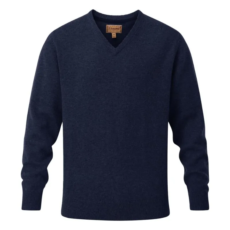 Schoffel Lewis Lambswool V Neck Mens Jumper - Navy