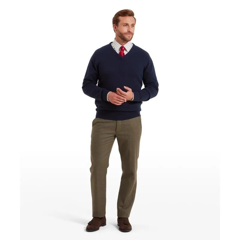 Schoffel Lewis Lambswool V Neck Mens Jumper - Navy