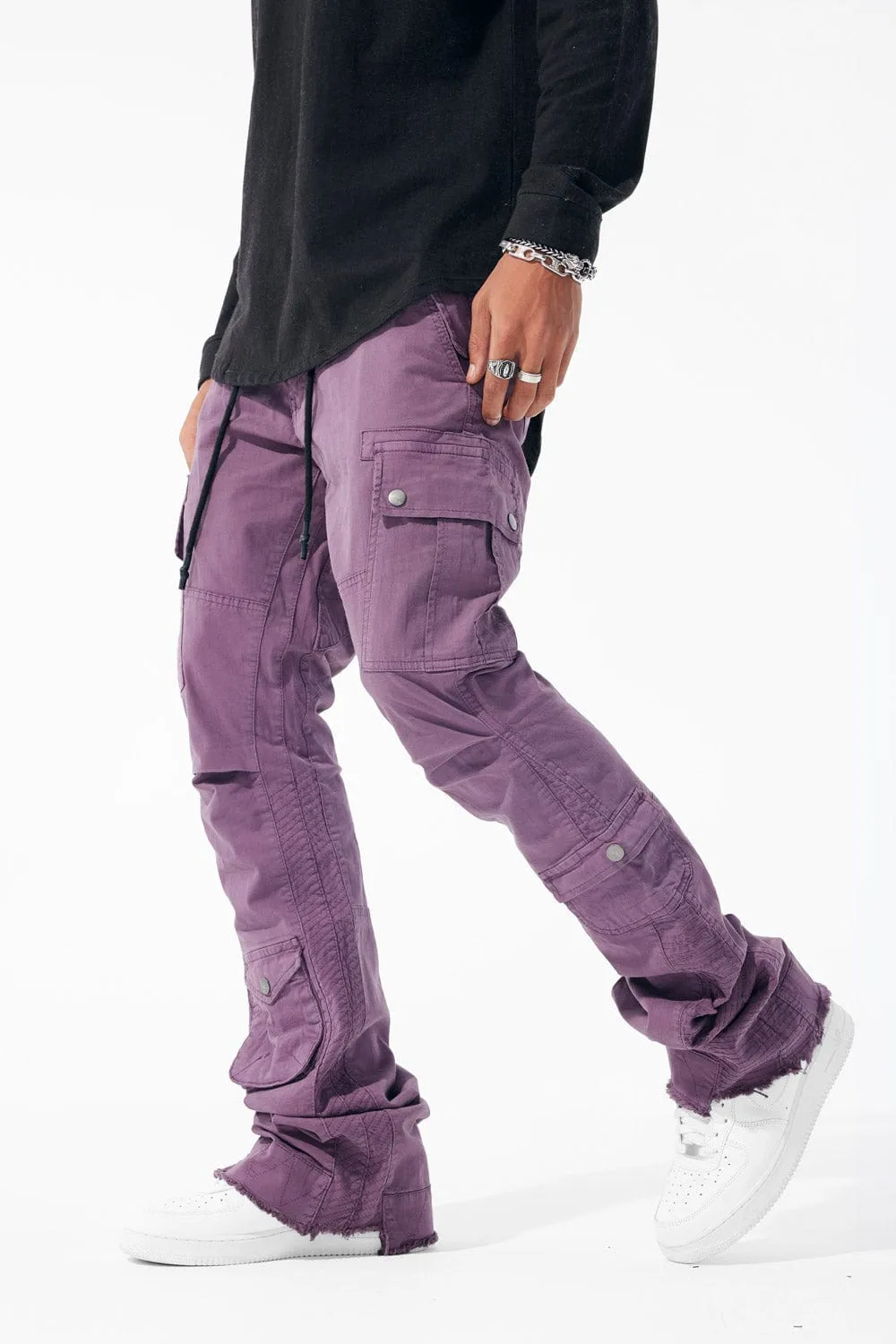 Sean Stacked - Aviation Cargo Pants (Deep Mauve)