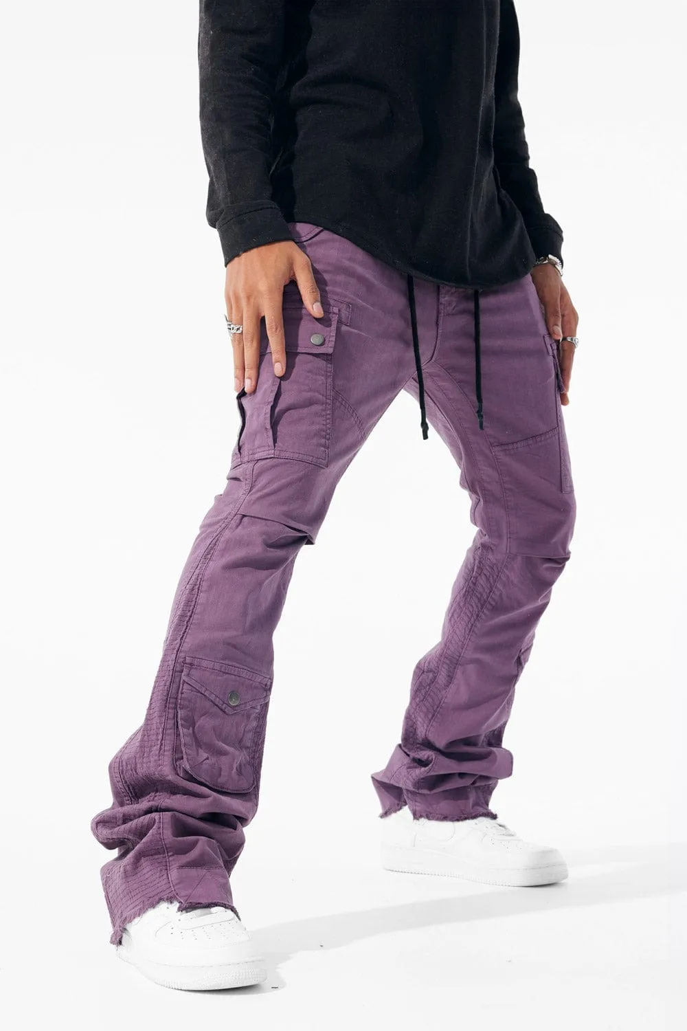 Sean Stacked - Aviation Cargo Pants (Deep Mauve)