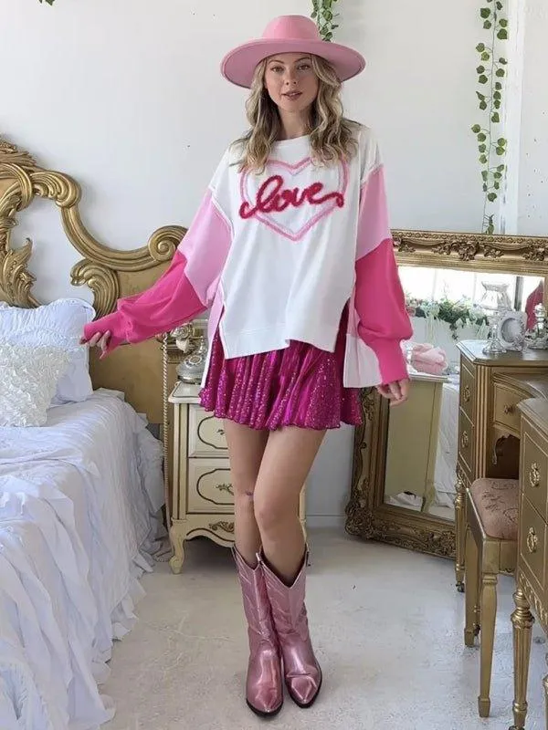 Shades Of Pink Bougie Valentine Love Sweatshirt