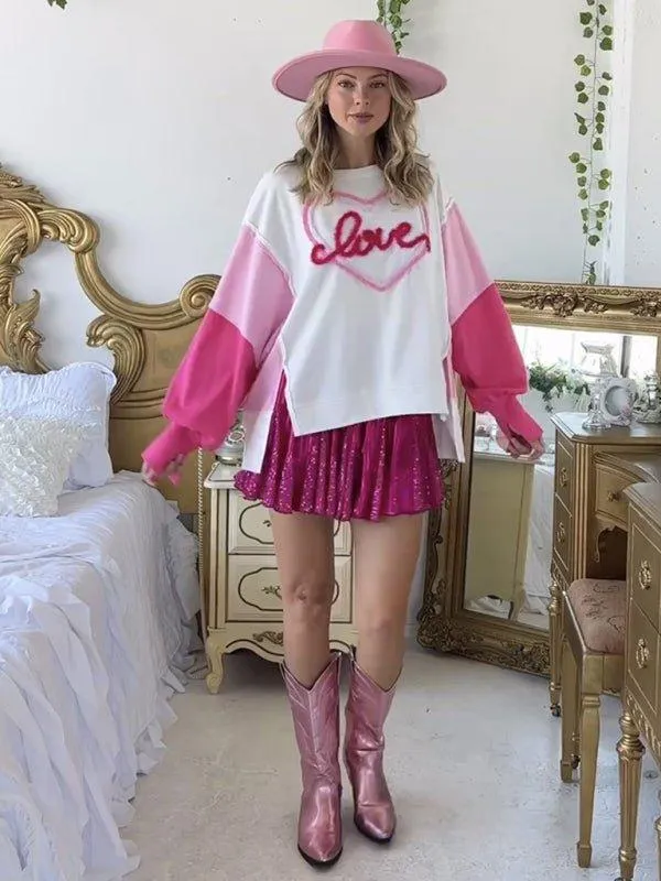 Shades Of Pink Bougie Valentine Love Sweatshirt