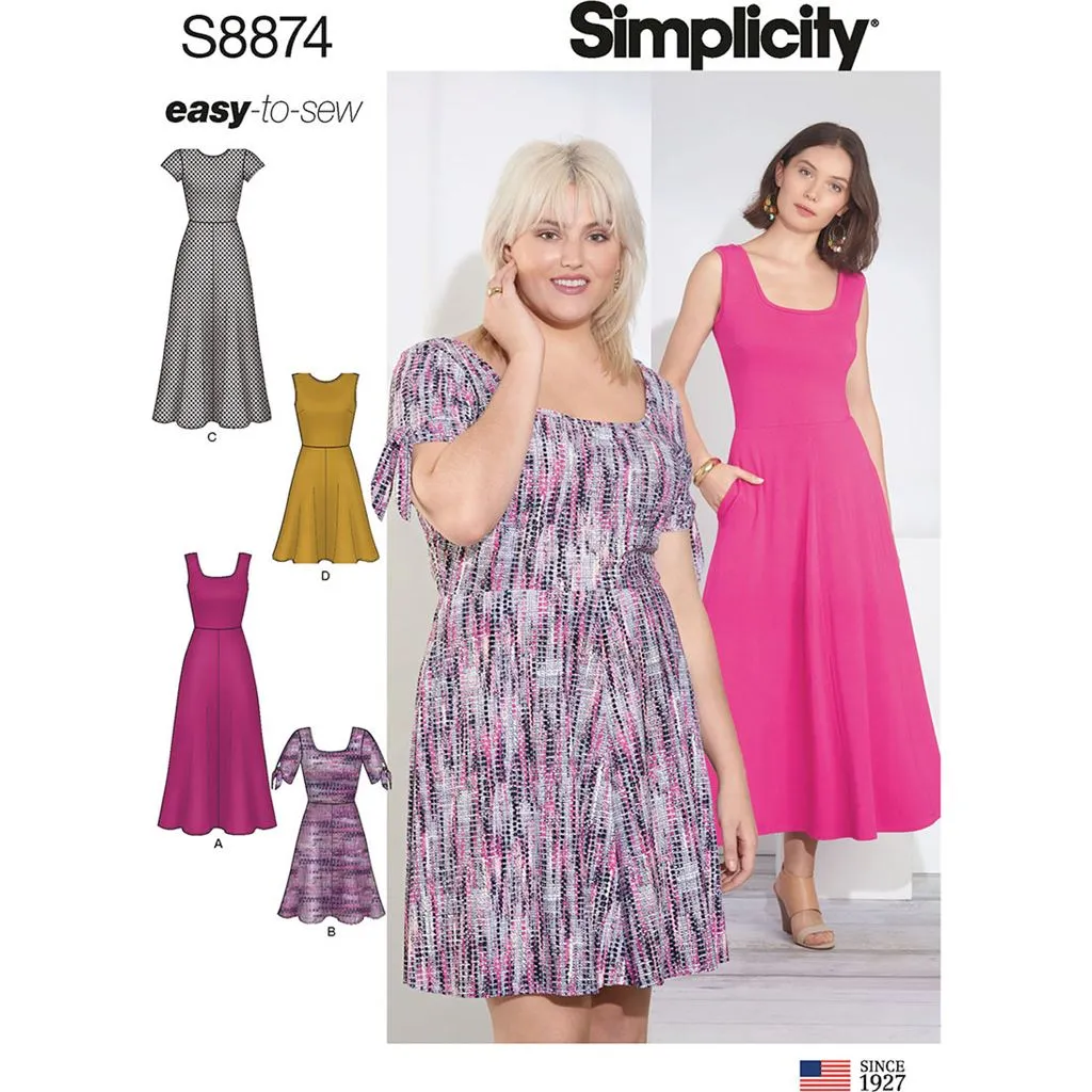 Simplicity Sewing Pattern S8874 Misses' / Women's Knit Dress