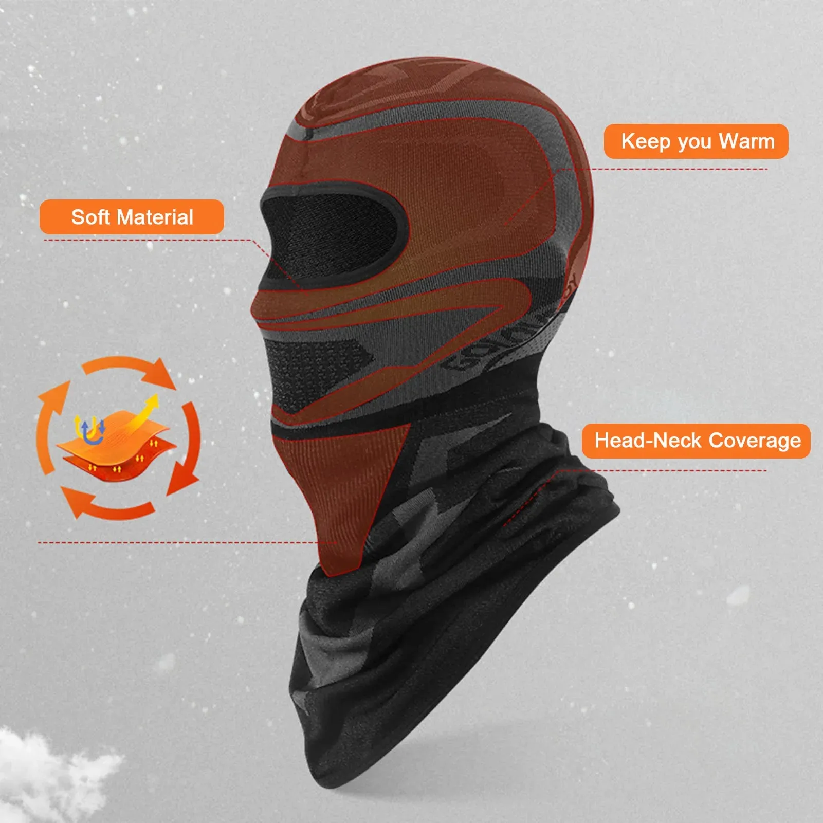 Ski Cap Windproof Dustproof Thermal Face Cover Neck Gaiter Skiing Snowboarding Motorcycling for Men Women