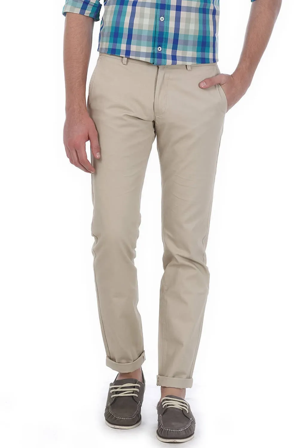 Slim Fit Weave Ribbed Trousers