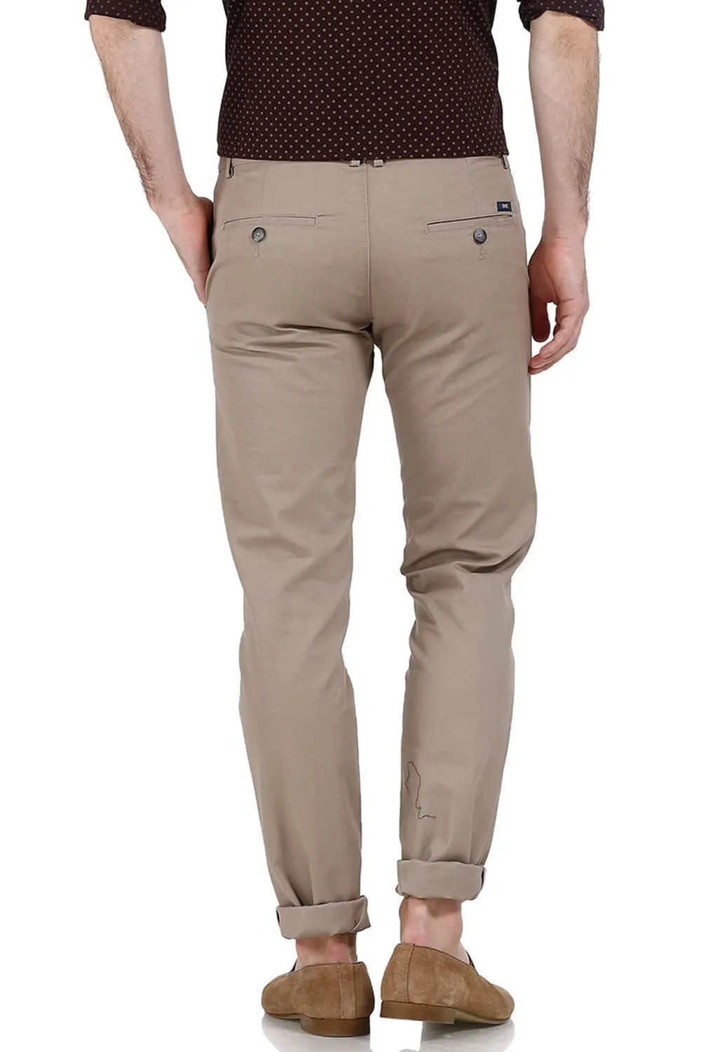 Slim Fit Weave Ribbed Trousers