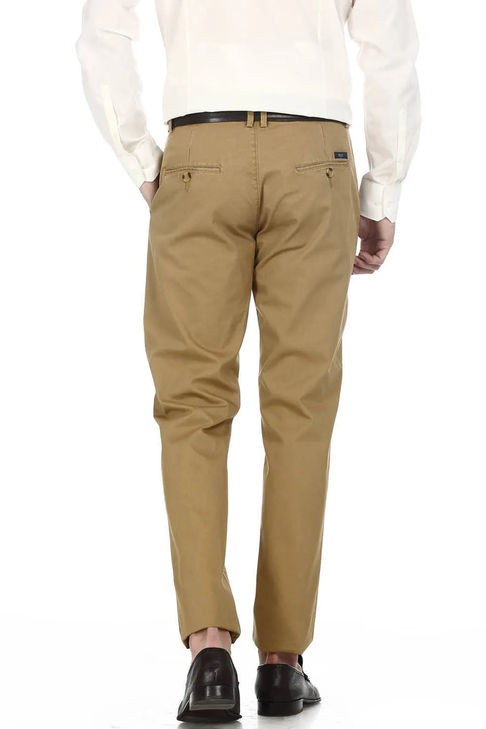 Slim Fit Weave Ribbed Trousers