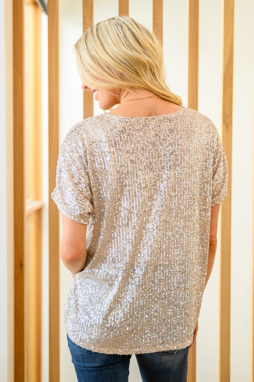 Sparkling Night Blouse in Champagne Silver