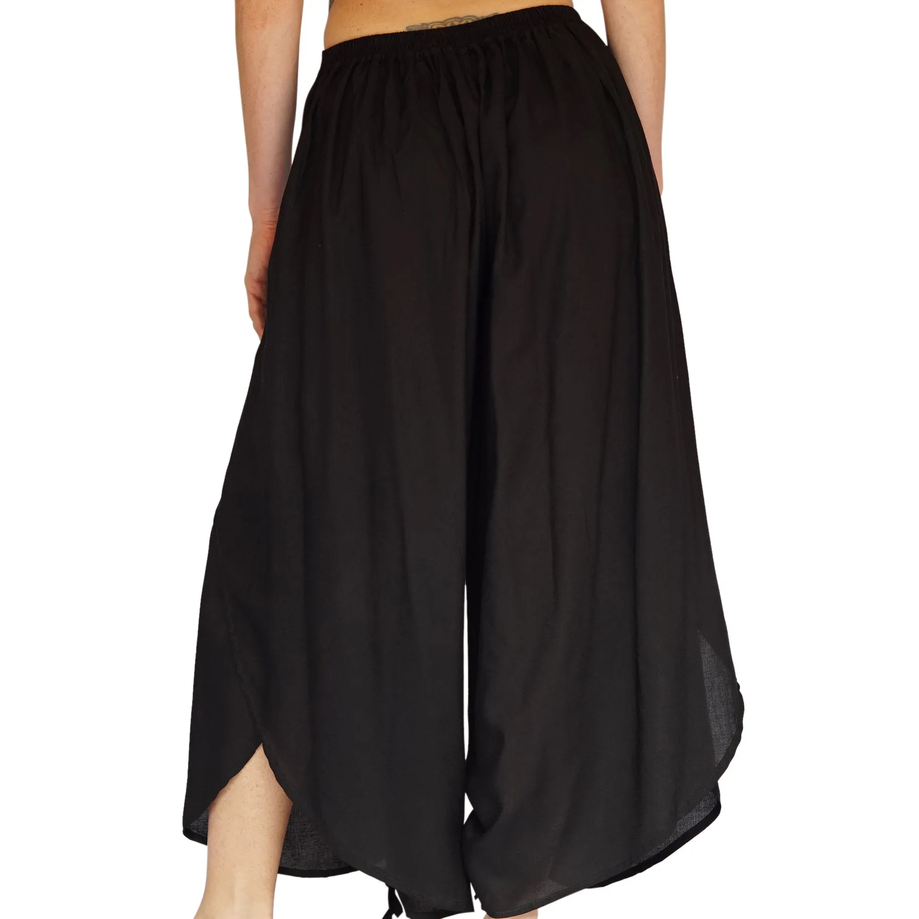 'Split Pants Hitch Up' Womens Pirate Pants - Black