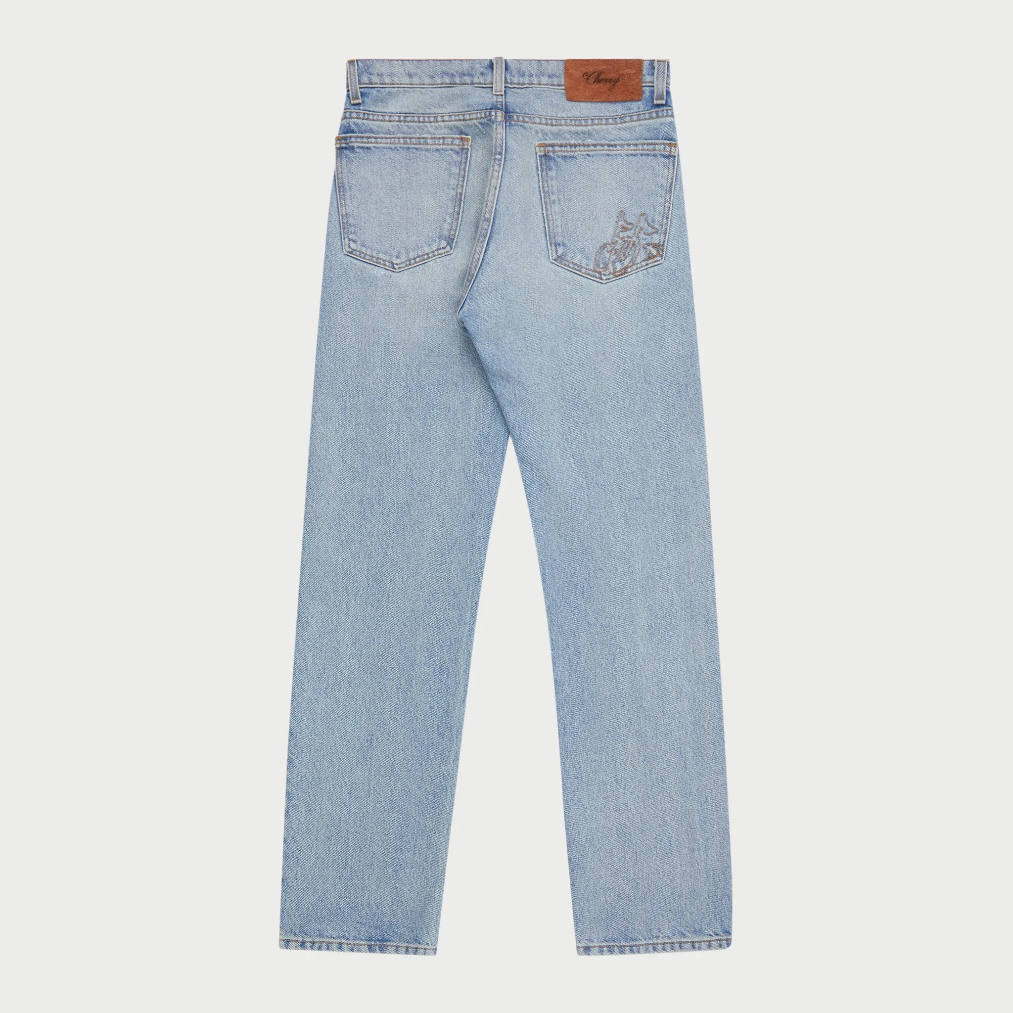 Straight Leg 5 Pocket Denim Jeans (George Wash)