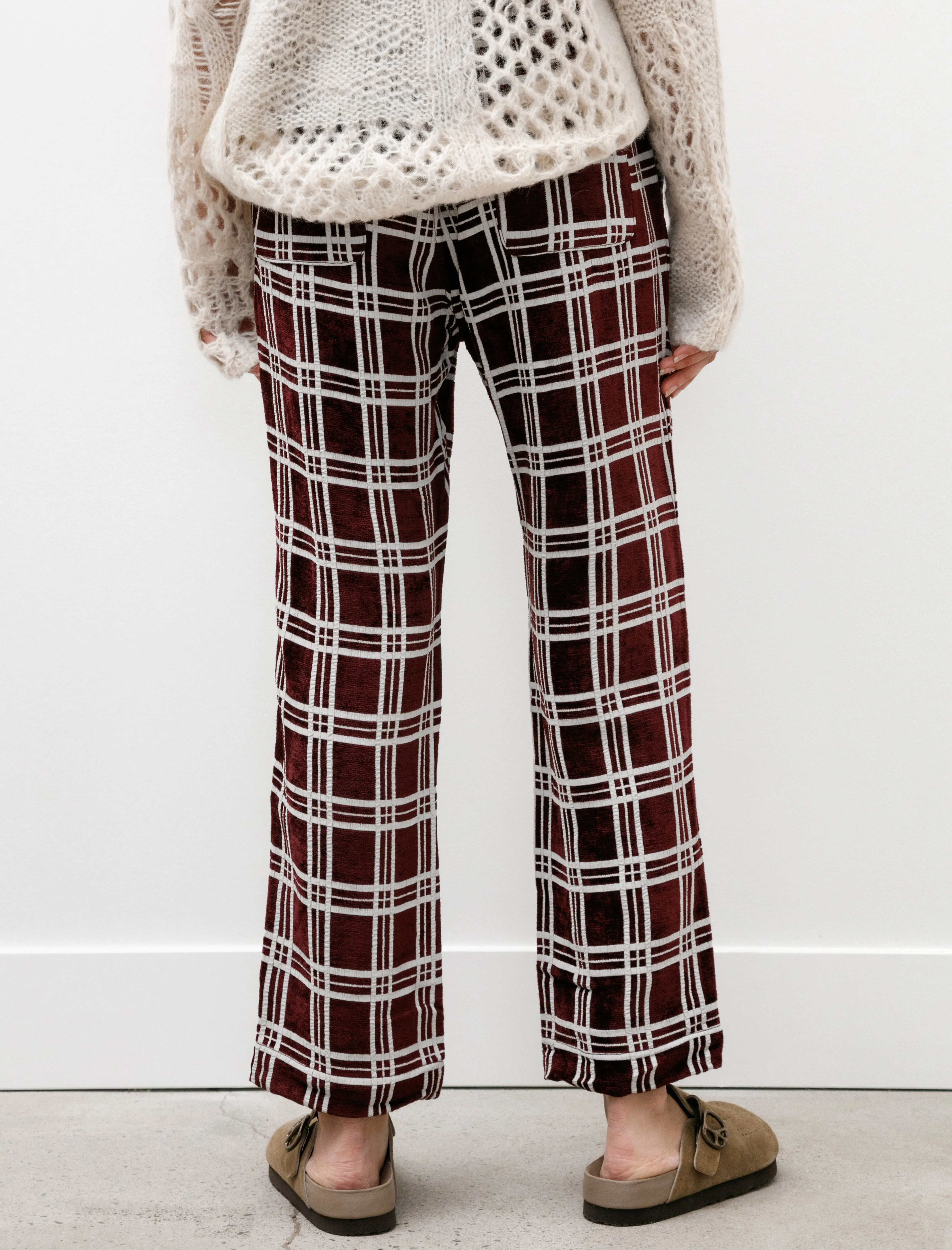 String Cowboy Pants Mall Plaid Bordeaux