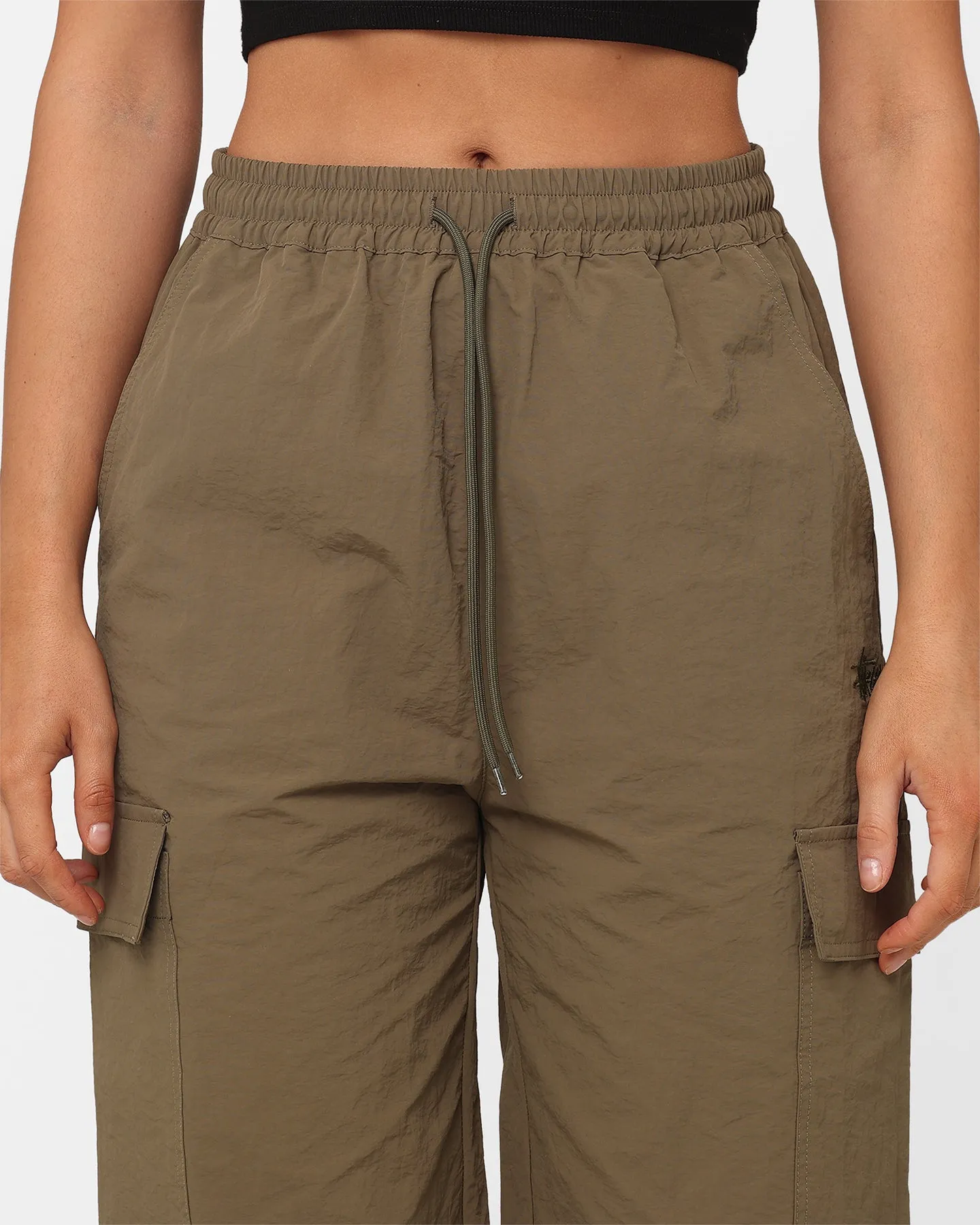 Stussy Women's Nylon Cargo Pants Dusty Green